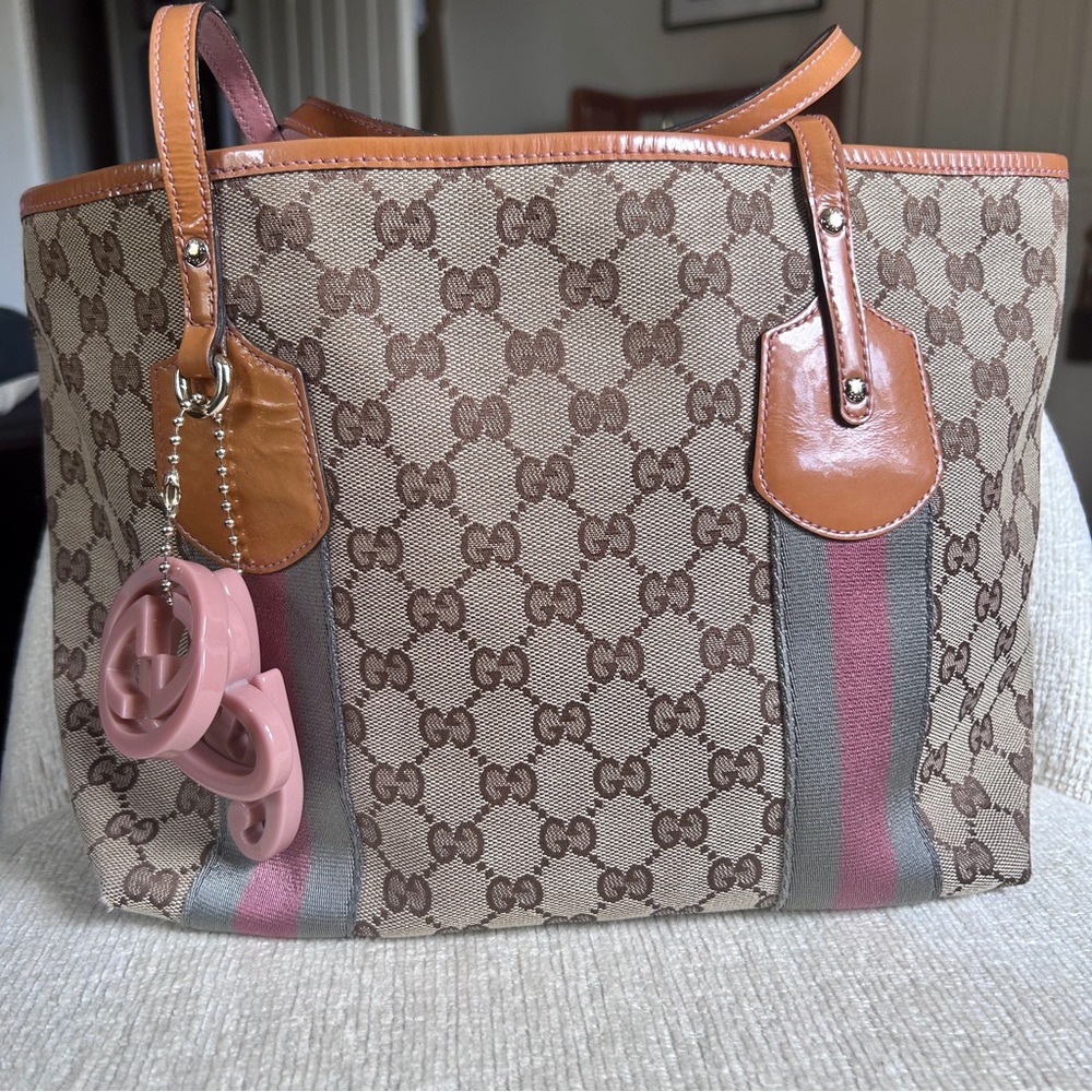 Gucci Canvas GG Jolie Web Tote